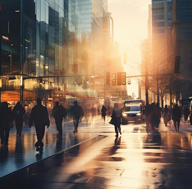 Foto ruas movimentadas com edifícios ao fundo