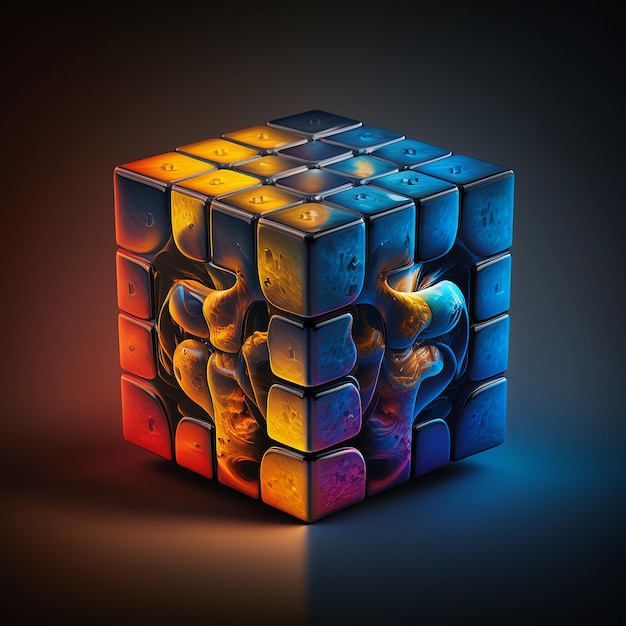 Rubik39s Cube gradiente realista magia adobe illustrator imagen Arte generado por IA