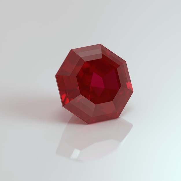 Rubin-Edelstein-Oktagon 3D-Rendering