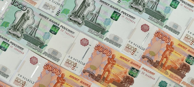 Foto rublo ruso patrón de billetes