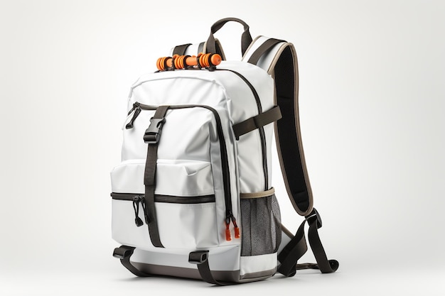 Rucksack auf weißem Hintergrund 3D-Rendering Vorderseite