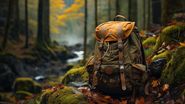 Rucksack im Wald