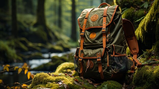 Rucksack im Wald