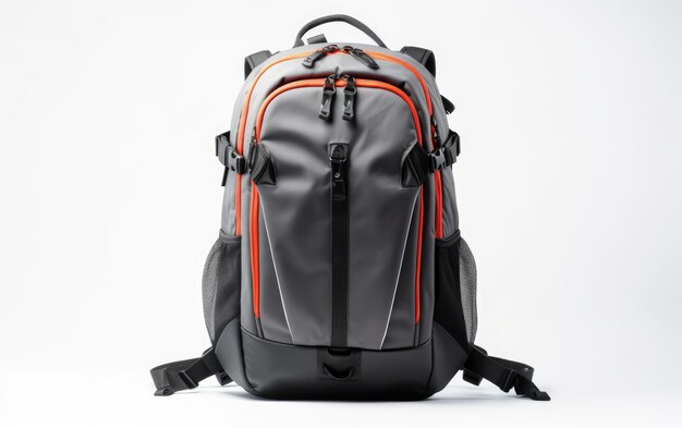 Rucksack negro fuerte y inteligente aislado en un fondo blanco