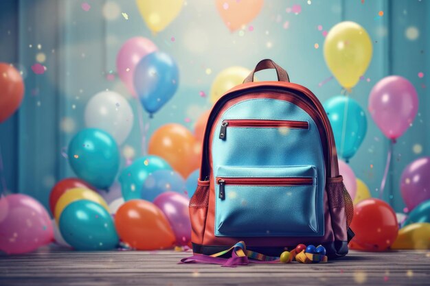 Rucksack und Ballons Generative KI