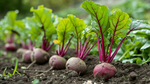 Rübenanbau im Garten selektiver Fokus Generative KI