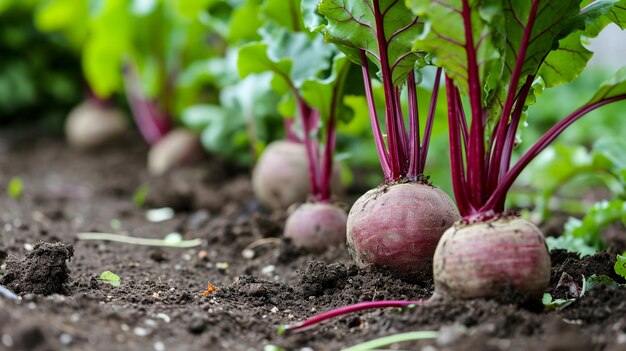 Rübenanbau im Garten selektiver Fokus Generative KI