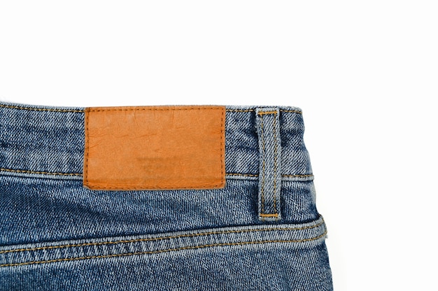 Rückenetikett auf Jeans, Nahaufnahme