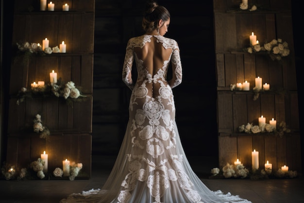 Rückenloses Hochzeitskleid inspiriert von generativer KI