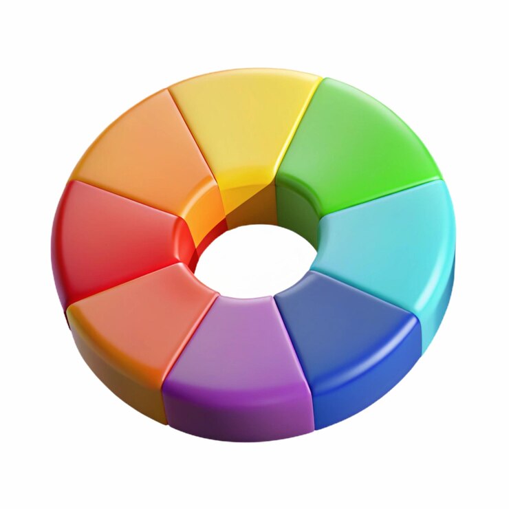Foto rueda de colores de gradiente 3d dinámico para el diseño