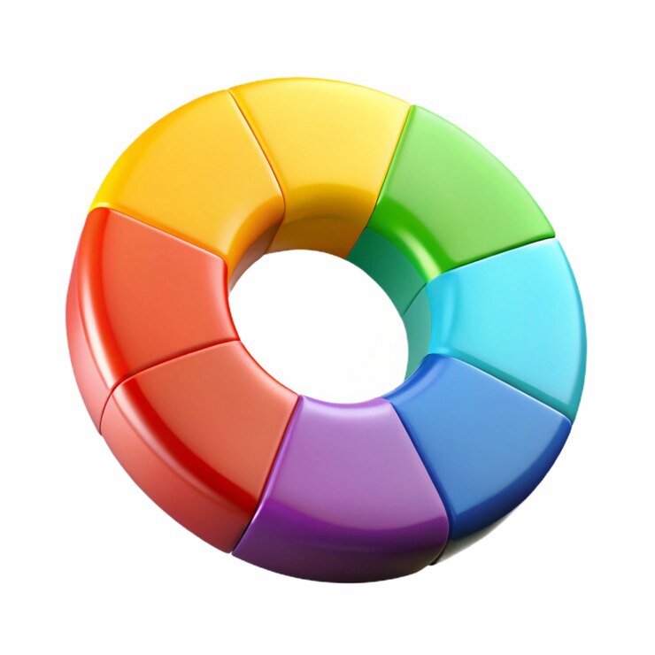 Foto rueda de colores de gradiente 3d dinámico para el diseño