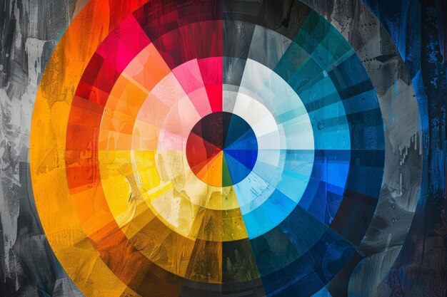 Foto rueda de colores que muestra el espectro de tonos esenciales para artistas, diseñadores y decoradores