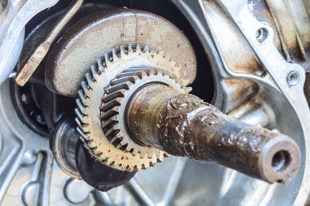 Rueda dentada del viejo motor.