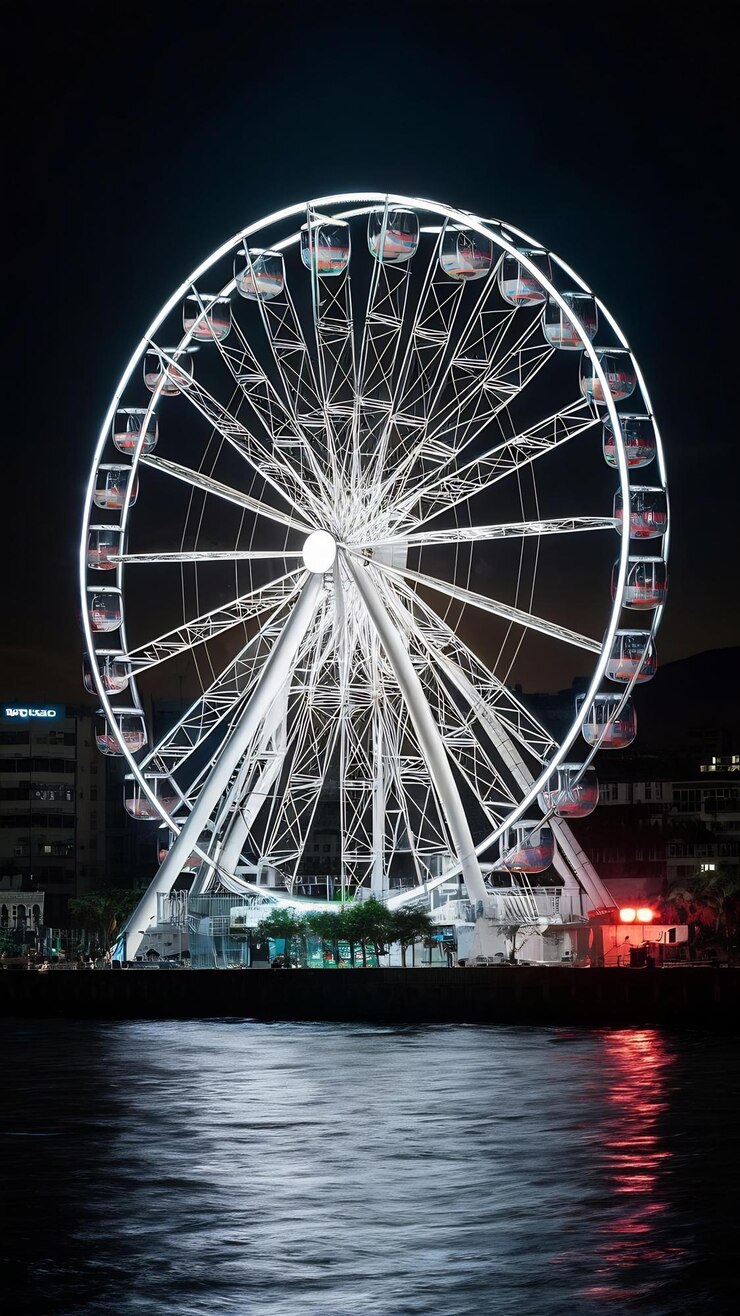 Foto rueda de la perla moscovita malecon 2000 centro de guayaquil tiro de noche