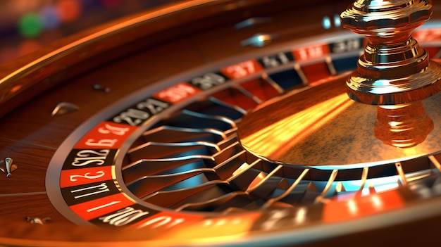 Foto la rueda de la ruleta del casino cierra la ia generada