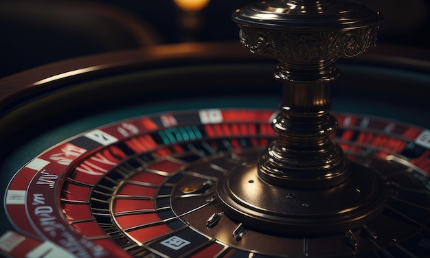 La rueda de la ruleta girando en el casino