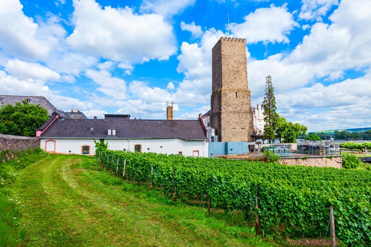 Foto rüdesheim am rhein weinberge deutschland
