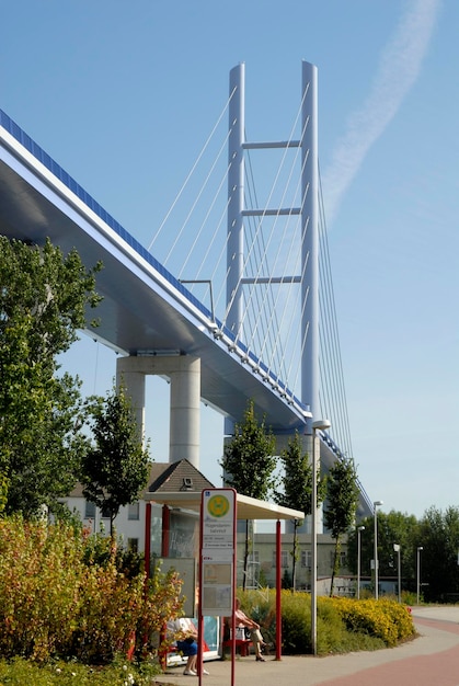 Ruegenbruecke nuevo puente que conecta la ciudad de Stralsund y la isla Ruegen Rugia MecklenburgWestern Pomerania Alemania