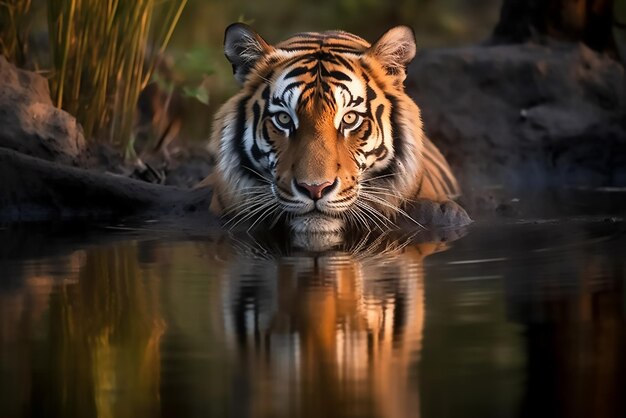 El rugido del tigre en el bosque