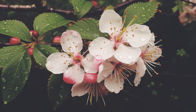 Foto ruhe im freien blüten in unberührter schönheit