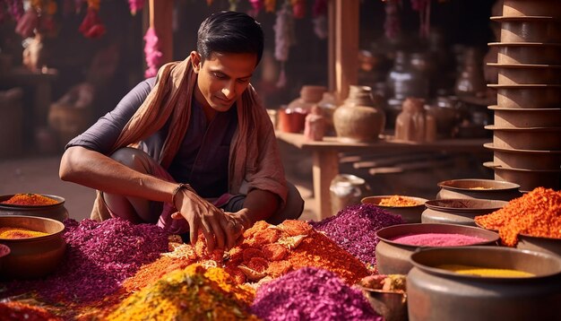 ruhige Augenblicke kurz vor Beginn der Holi-Feste