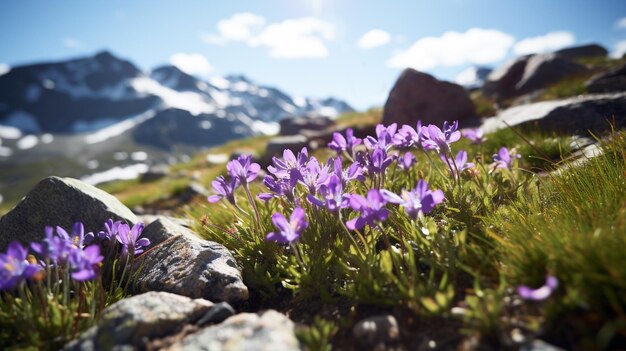 Foto ruhige bergwildblumen