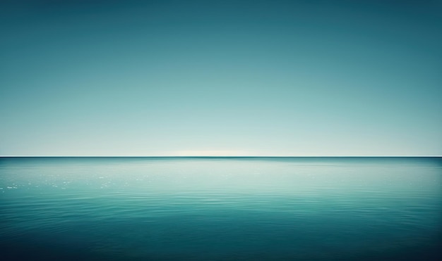 Foto ruhige blaue meereslandschaft mit minimalistischem horizont