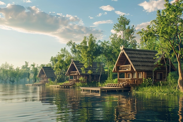 Ruhige Ferienhäuser am See mit privaten Docks