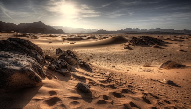 Ruhige Sanddünen in Afrika wellen durch KI erzeugte Wärme