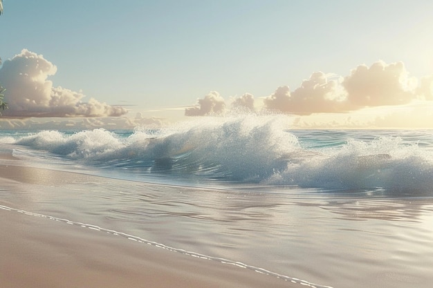 Ruhige Strandszene mit sanft schlagenden Wellen