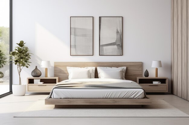 Ruhige und schicke Schlafzimmer-Oase mit modernem minimalistischem Design