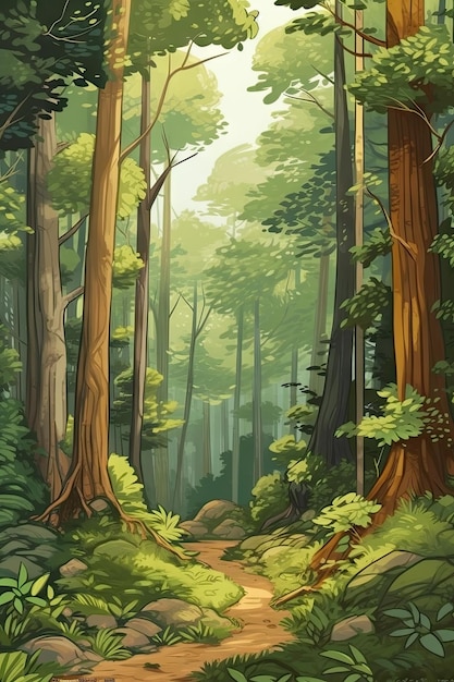 Ruhige Waldlandschaft tagsüber