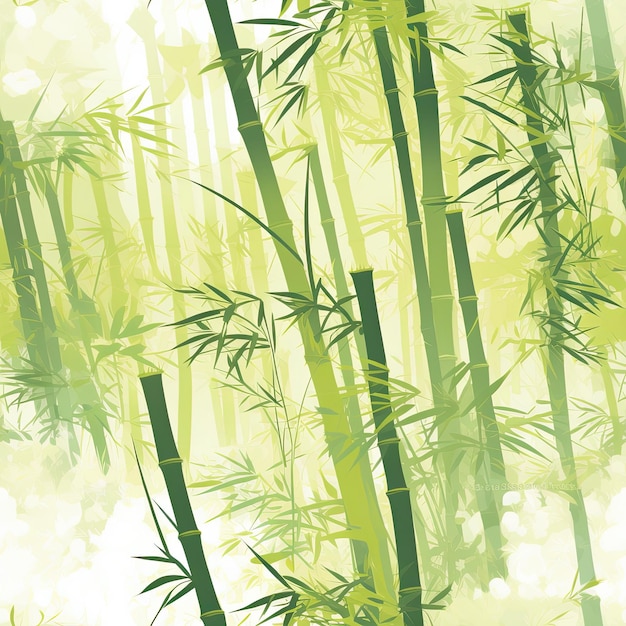 Ruhiger Bambuswald mit Sonnenstrahlen