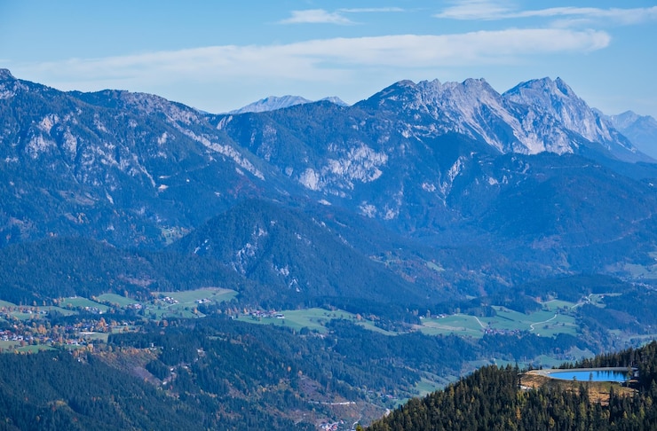 Foto ruhiger herbst alpen bergblick reiteralm steiermark österreich