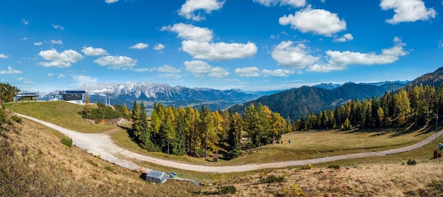 Ruhiger Herbst Alpen Bergblick Reiteralm Steiermark Österreich