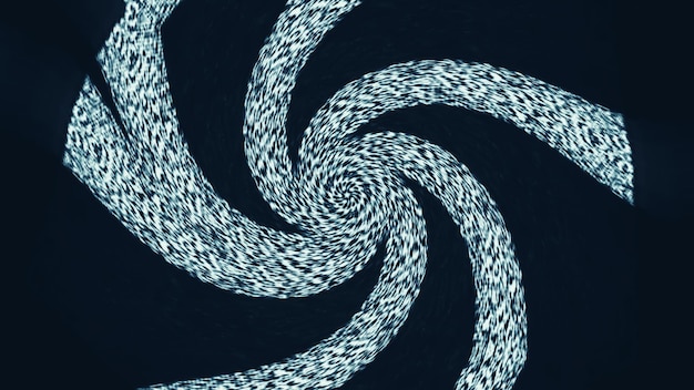 Ruído espiral glitch grão redemoinho hipnótico redemoinho azul branco distorção analógica textura vórtice no escuro