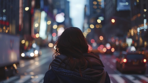 Foto el ruido de fondo de la bulliciosa ciudad se desvaneció en el fondo mientras se centraba en sus pensamientos encontrando consuelo en la quietud del momento.