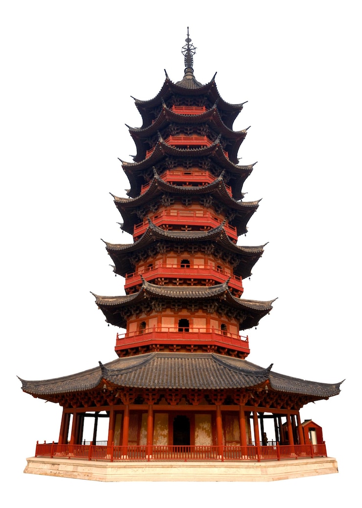 Foto ruiguang-pagode png-aufkleber isoliertes bild durchsichtiger hintergrund