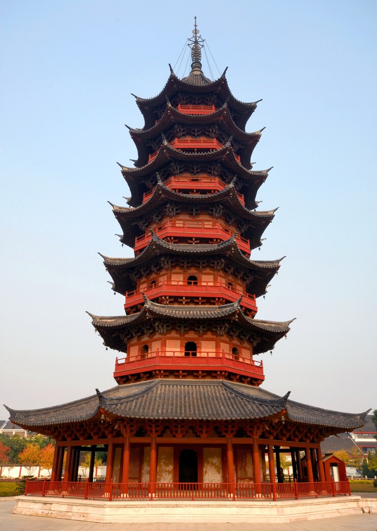 Foto ruiguang ta (pagode), datando do século 3 dc, suzhou, china.