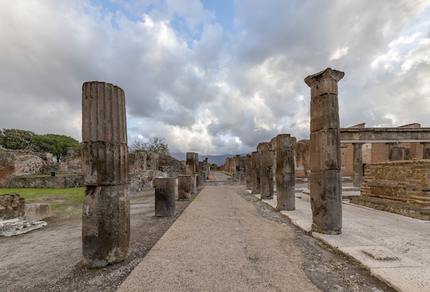 Ruína arqueológica da antiga cidade romana de Pompéia