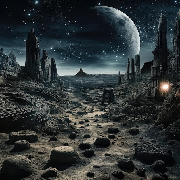 Ruinas alienígenas en el lado oscuro de la luna