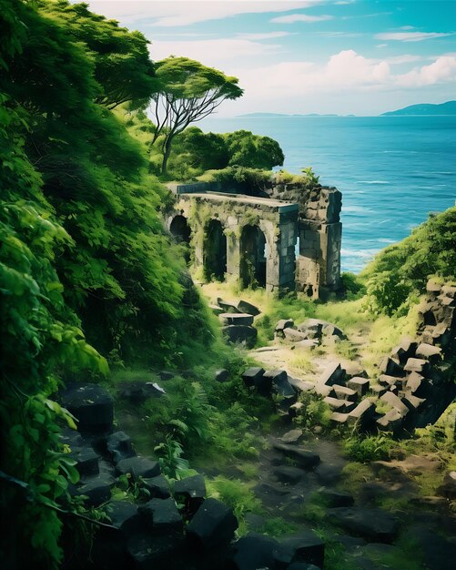 Foto las ruinas animadas de wakayama, japón