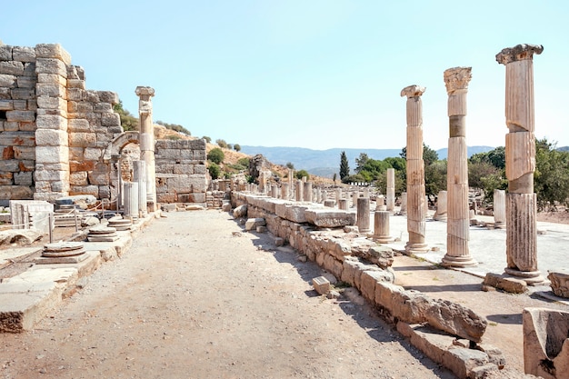 Ruínas antigas em Éfeso, Turquia.