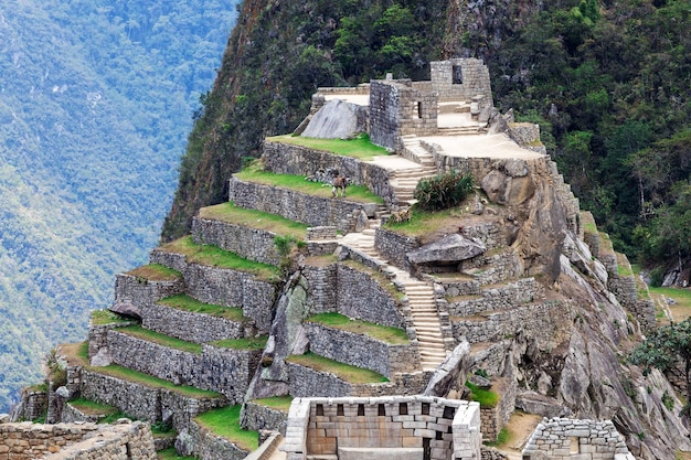 Ruínas antigas em Machu Picchu