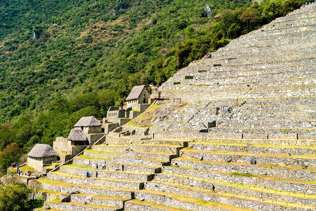 Ruinas de la antigua ciudad inca de Machu Picchu. Patrimonio mundial de la UNESCO en Perú