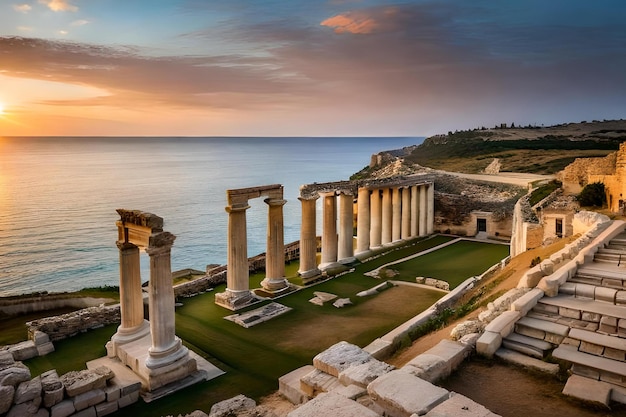 Foto las ruinas de la antigua ciudad de jerash