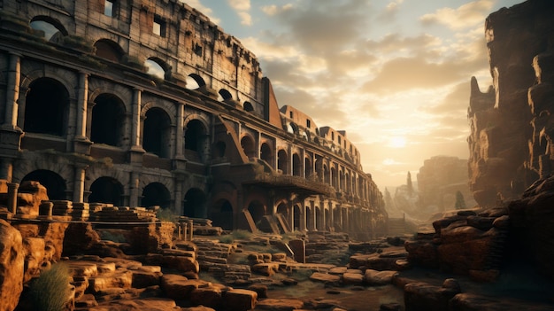 Foto las ruinas de la antigua ciudad de pompeya