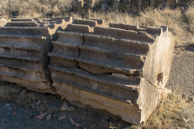 Ruinas de la antigua ciudad romana de Timgad construida alrededor del año 100 a.C.