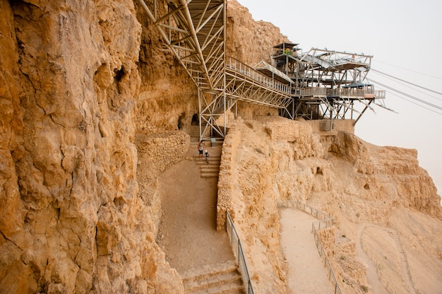 Ruinas de la antigua fortaleza de Massada en Israel.