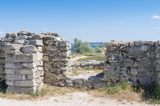 Las ruinas de la antigua y medieval ciudad de Chersonese Tauride